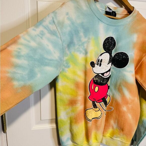 Disney Mickey Mouse Pastel Tie-Dye Crewneck Sweater size S - Picture 2 of 5